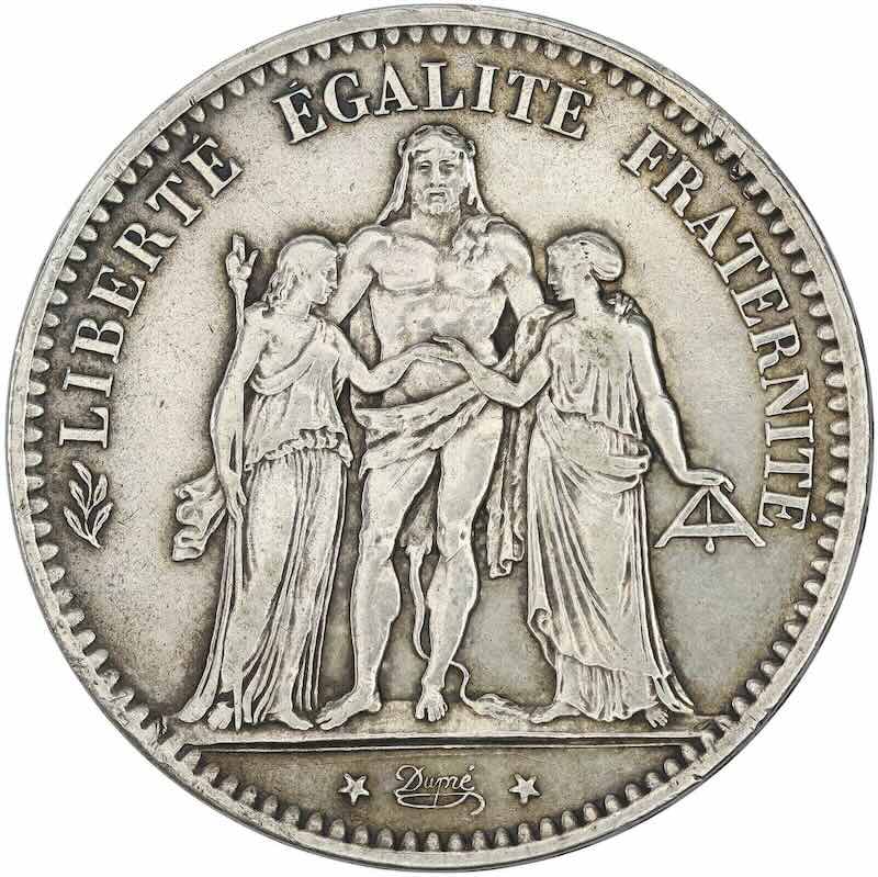1878 French 5 Francs "Hercules" Silver Coin